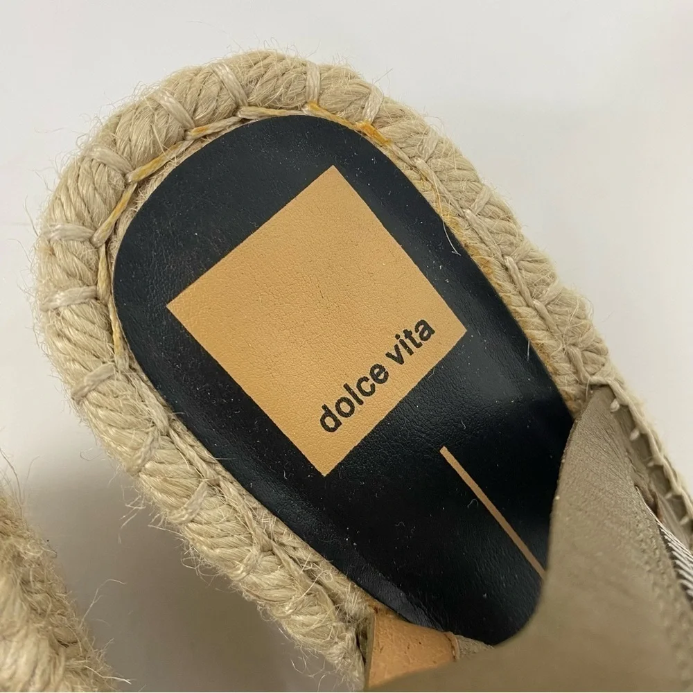 Dolce vita open toe brown espadrille wedge sandals summer